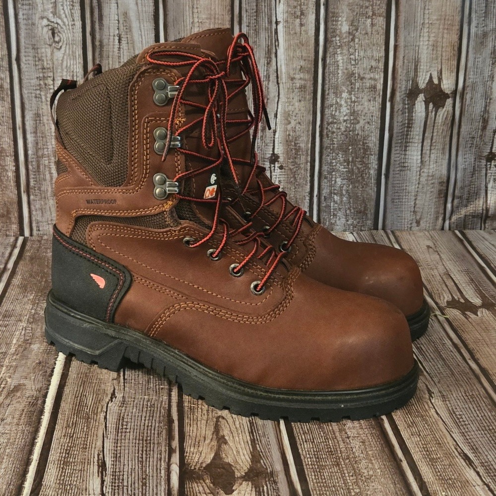 Sz 7 Womens Red Wing Brnr XP 8" Brown Waterproof Safety Toe Work Boots Worn 1X!